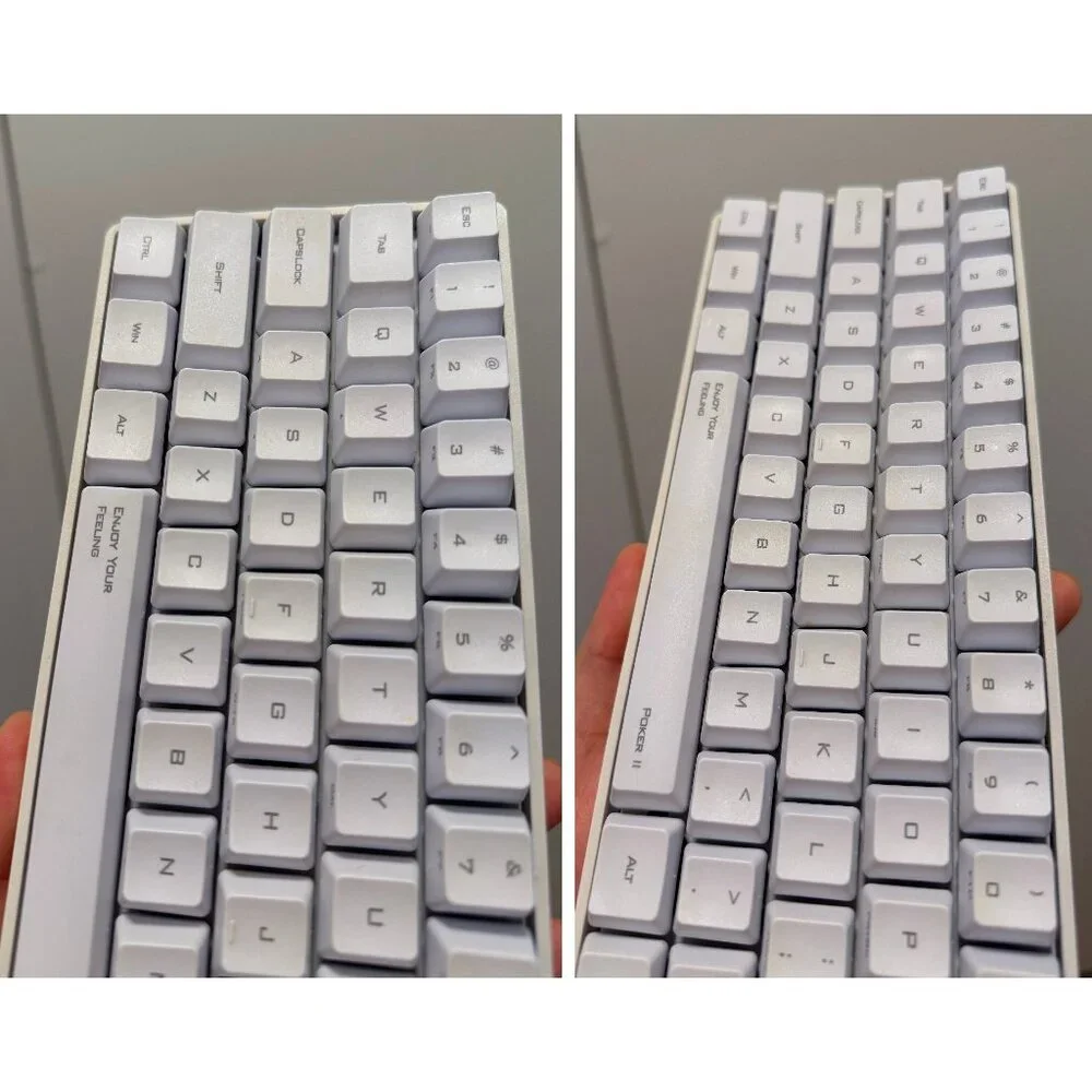 Poker II 2 60% White Mechanical Keyboard Cherry MX Clear White LEDs Backlit PBT